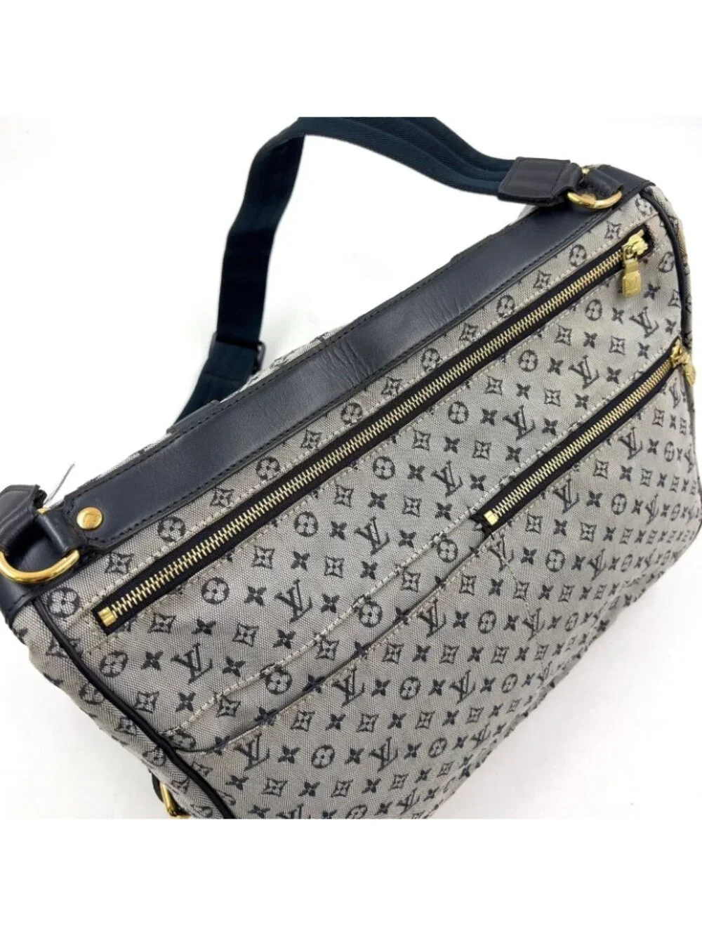 Louis Vuitton Sac Maman Monogram Mini Blue Mother's Canvas Navy Light Gray